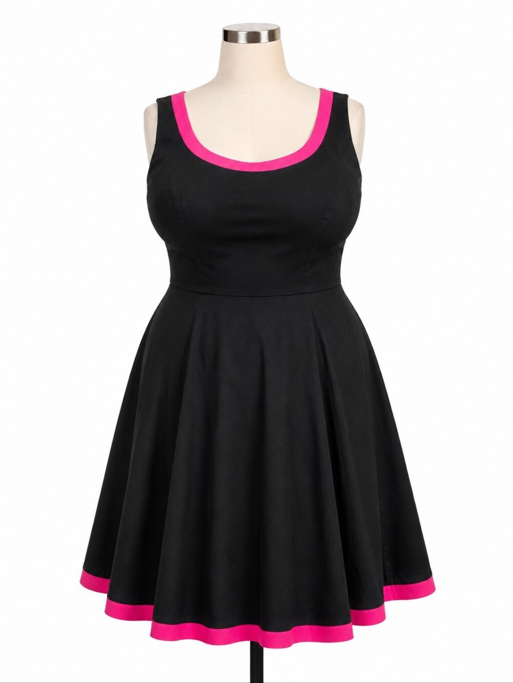 Pepperberry Bravissimo Black Pink  Fit & Flare Dress UK 16 "Really Curvy" (US 12